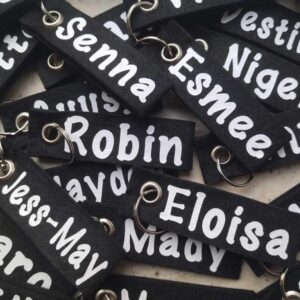 Vilten sleutelhanger met naam